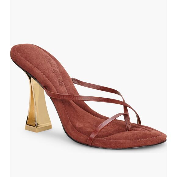 Cult Gaia in mahogany brown Soriah Slide Strappy leather Sandal (Women) 36.5 - Picture 1 of 11